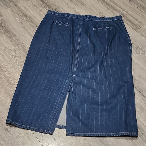 Vintage Carolina Blues Maxi Pin Striped Denim Skirt - Picture 6 of 6